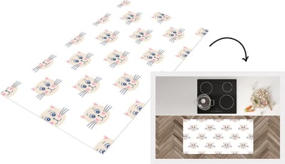 Keukenloper - Loper keuken - Katten - Meisje - Pastel - Patroon - Kinderen - 120x60 cm - Keukenloper vinyl