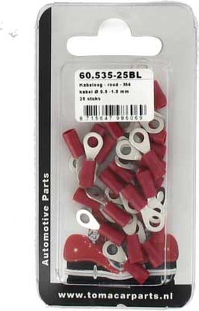 Kabeloog M4 rood 25 stuks blister