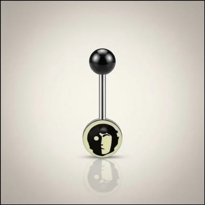 Aramat Jewels | Tongpiercings | Stalen tongpiercing met acryl logo | De-Dood | |7mm | Staal | Volwassenen | Verkleurd niet