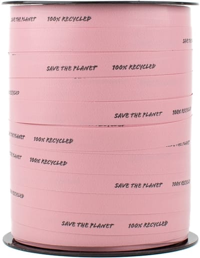 Krullint - 10 mm x 250 m - roze - 100% gerecycled PP