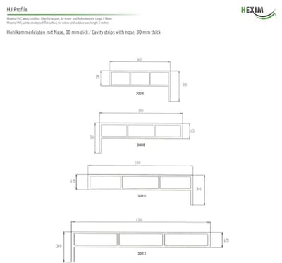 Holle Kamerprofielen PVC 15mm - Zelfklevende Afdeklijsten en Overhang voor Wandafsluitingen - 2 Meter per Lijst