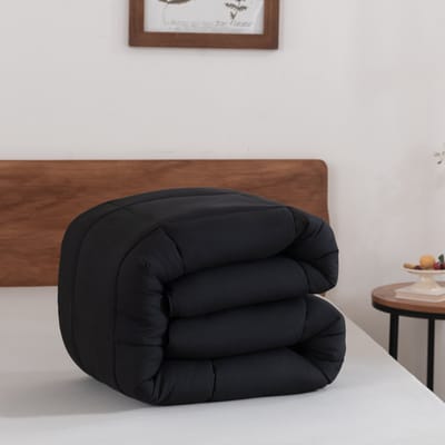 Snoozella ComfyBed 160x200 - Zwart - Dekbed zonder overtrek - Wasbaar hoesloos dekbed - 30 nachten proefslapen - All season winterdekbed & zomerdekbed