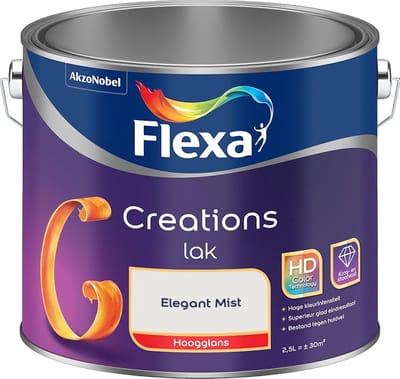 Flexa - Creations Lak Hoogglans - Elegant Mist - Mengverf - 2,5 L