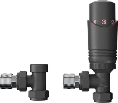 Rosani Classic universele radiator aansluitset haaks - mat zwart