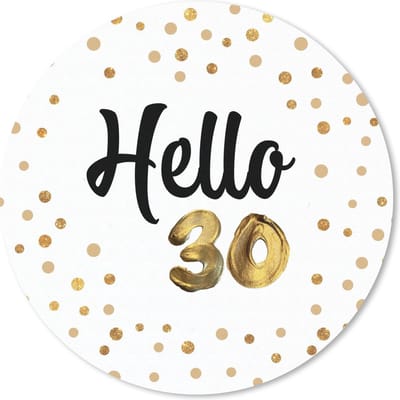 Muismat rond 20x20 cm - Mousepad Jubileum - 30 jaar - Goud - Ronde muismatten