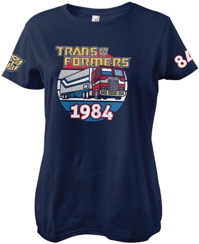 Transformers Optimus Prime uit 1984 Girly T-shirt voor dames, marineblauw