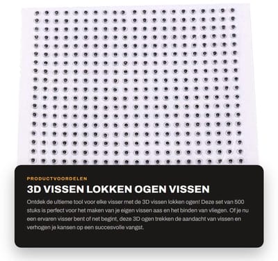 Dailygoods- Vissenlokken 3D Ogen - 500 Stuks 3/4/5mm - Vissen Aas - Vliegen Binden - DIY Lokken Maken - Sterke Kleeflaag - Vishaak