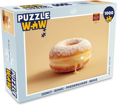 Puzzel Donut - Romig - Poedersuiker - Beige - Legpuzzel - Puzzel 1000 stukjes volwassenen