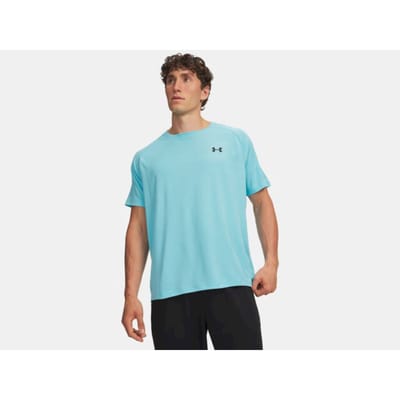 UNDER ARMOUR - ua tech textured ss-blu - Training t-shirt korte mouw heren - Blauw