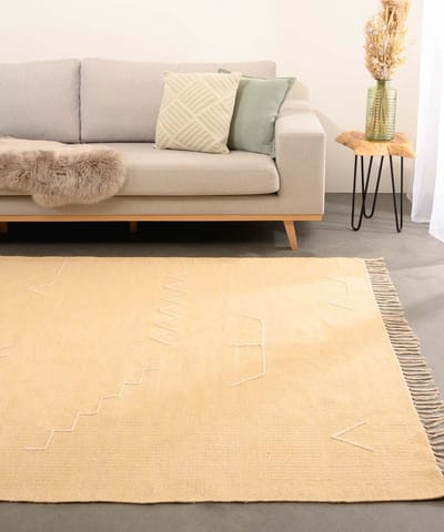 Bohemian vloerkleed - Cueva geel/beige 140x200