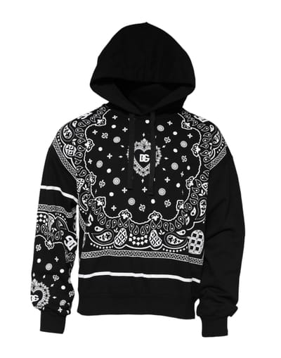 Dolce & Gabbana Zwarte Bandana Kapuzensweater voor Mannen