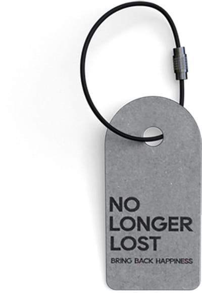 NoLongerLost - Metal Dog Tag - Donkergrijs - Unieke QR code - Track en Trace - Luggage - NoLongerLost