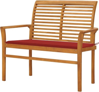 Tuinbank - Buitenbank - Ontspannen Buiten - Massief Teak - 112 cm - Rood