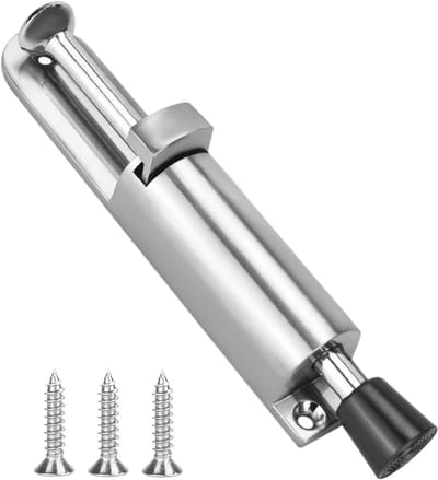 Verstelbare metalen deurstopper met schroef voor binnen- en buitendeuren, deurhouder en beveiliging
