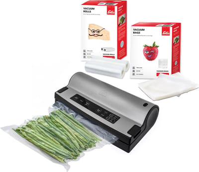 Solis Vac Prestige 575 Vacumeermachine - Vacuummachine met Marineerfunctie en Slangaansluiting - Vacuum Sealer Inclusief 2 Vacuümrollen en 50 Vacuümzakken - Grijs