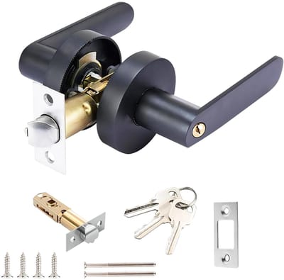 Dailygoods- Deurhendelslot met draaischijf - Deurslot binnendeur - Deurslot met sleutel - Deurslot slaapkamer - Deurklink vergrendeling - Aluminiumlegering
