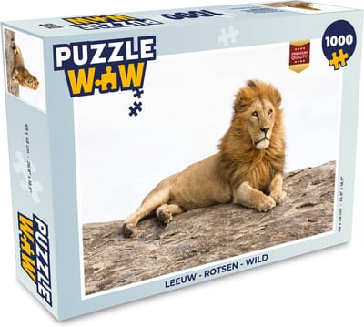 Puzzel Leeuw - Rotsen - Wild - Legpuzzel - Puzzel 1000 stukjes volwassenen