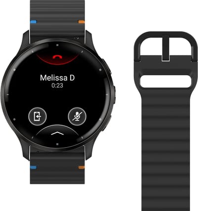 Cazy horlogebandje geschikt voor Garmin Watch Bandje (ActiveFlex) - Smartwatchbandjes - Universeel bandje geschikt voor Garmin Venu 3 / 4 (45mm) - Zwart