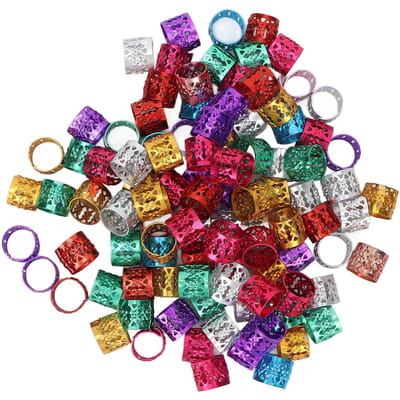 100 stuks Dreadlocks Kraal Aluminium Kleurrijk Modieus Haarvlecht Ring Decoratie Sieraden Accessoires brown