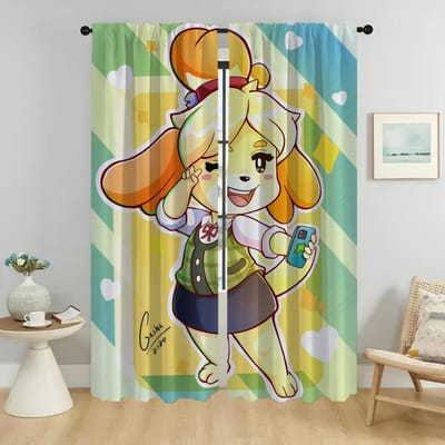 Elegante Kamergordijnen 2 Stuks Animal Crossings Raamgordijn Tule voor Slaapkamer Huisinterieur Gordijnen Halloween Decoratie W50xH70cmx2pcs-CL