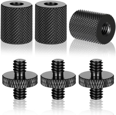 6-delige Tripod Adapter Set, 1/4 inch Draad Adapter voor Camera, Microfoon en Lamp - Dubbele Schroef voor Stabiele Bevestiging