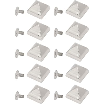 20 Ensembles Rivets à Vis Carrés Pointus Ensemble Alliage de Zinc Pyramide Punk Articles en Cuir Sacs Kits de Réparation pour argenté