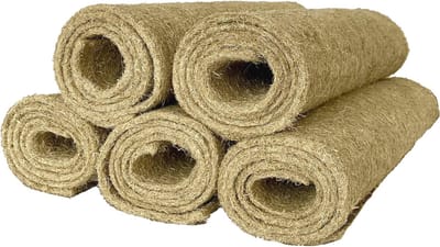 Hennep Knaagdiertapijt 80 x 40 cm - 100% Natuurlijk en Eco-vriendelijk - Ideaal voor Konijnen, Cavia's, Hamsters en Ratten - Verpakking van 5 Stuks