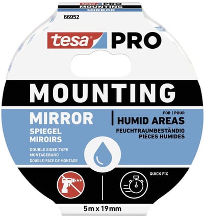 tesa Mounting PRO Spiegel 66952-00001-00 Montagetape Wit (l x b) 5 m x 19 mm 1 stuk(s)