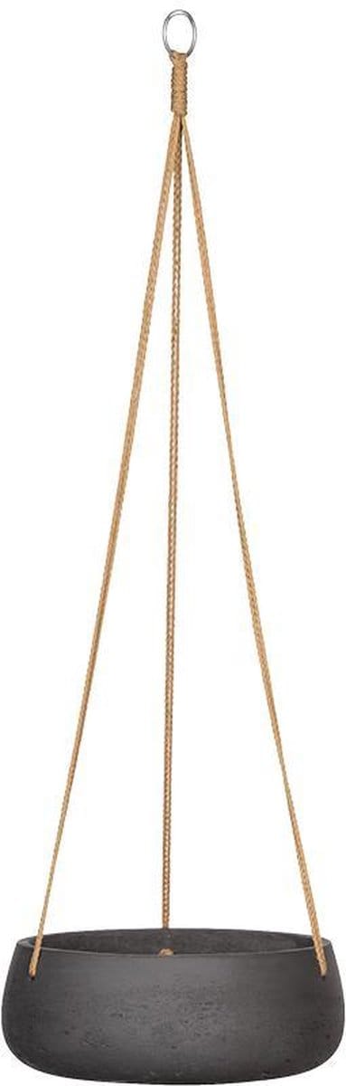 Pottery Pots Hang Bloempot-Hang Plantenschaal Black washed-Grijs-Zwart D 24 cm H 9 cm