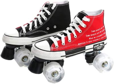 Verstelbare Quad Rolschaatsen Dubbele Rij voor Beginners - Lichtgevende Wielen