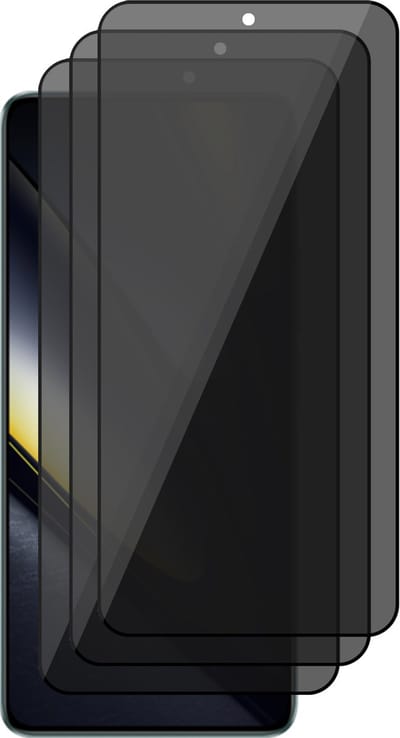 Privacy Screenprotector geschikt voor Poco F6 - 3x Volledig Dekkend Glas Screen Protector