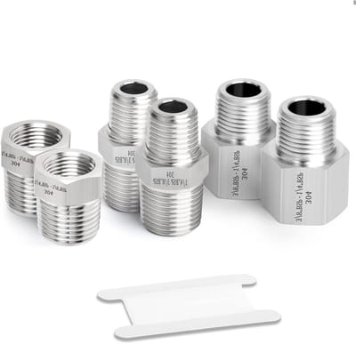 Cosensi - 3/8" x 1/4" - Pijp Fitting - Hex Sokkel - Reducer Adapter - Hoogwaardige Verbinding - Ideaal voor Professioneel Gebruik - 6 S...