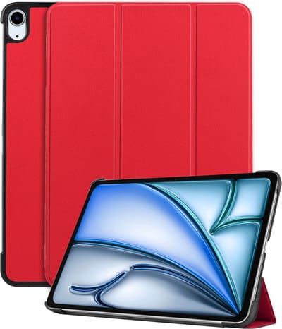 Hoesje - Geschikt voor Apple iPad Air (2024/2025/2026) - 11 inch - Dun & Stevig - Hardcover Book Case - Trifold Bookcase Hoes - Hard Cover - Tablethoes - Rood