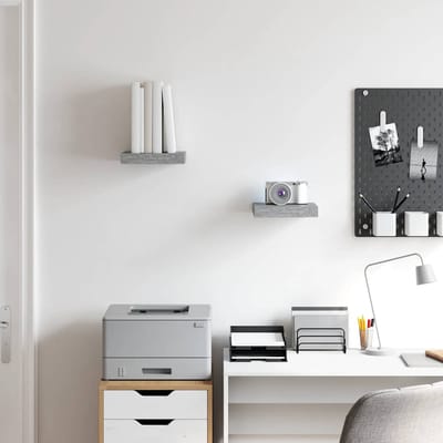 vidaXL - Wandschappen - 2 - st - zwevend - 23x23,5x3,8 - cm - MDF - betongrijs