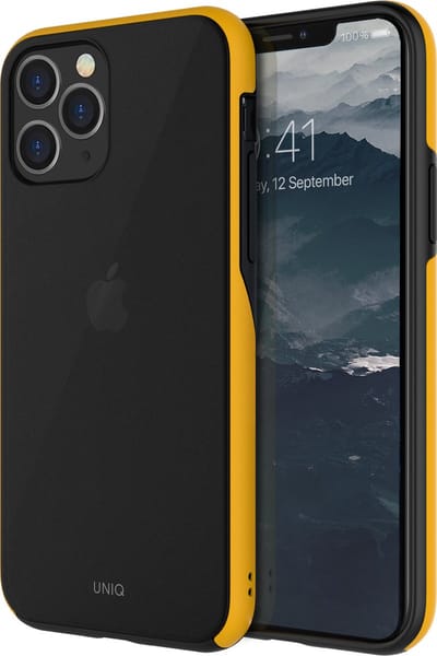 Uniq - iPhone 11 Pro, hoesje vesto hue, zwart/geel