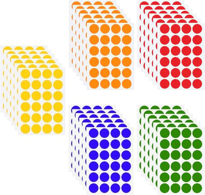 720 Stuks Ronde Zelfklevende Stickers - Kleurige Codering Labels voor Kantoor, School en Agenda's