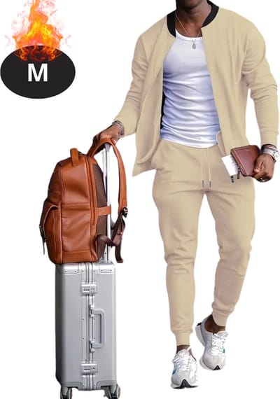 Nivard Joggingpak - Huispak - Volwassenen - Trainingspak - Comfortabel - Joggingsbroek - Tracksuit - Heren - Casual - Creme - M