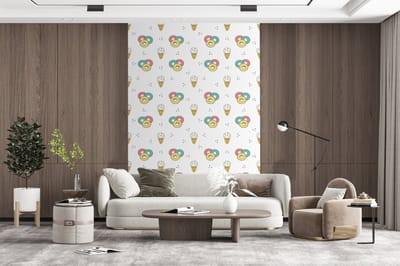 Behang - Fotobehang Patronen - IJs - Donus - Jongens - Kinderen - Kids - Breedte 200 cm x hoogte 300 cm