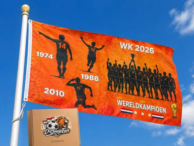 Oranje vlag / Vlag Cape / WK voetbal 2026 / oranje feestartikelen / oranje decoratie / oranje versiering