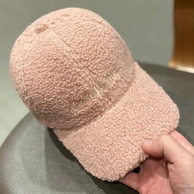 Koreaanse Winter Ins Lamsvacht Warme Baseballpet voor Dames Japanse Veelzijdige Letter Baseballpet Modetrend Adjustable