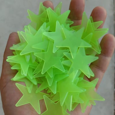 50 stuks 3D Starlight Glow-in-the-Dark Stickers - 3.8cm/1.5 inch DIY Decoratie Glow-in-the-Dark Muurstickers groen