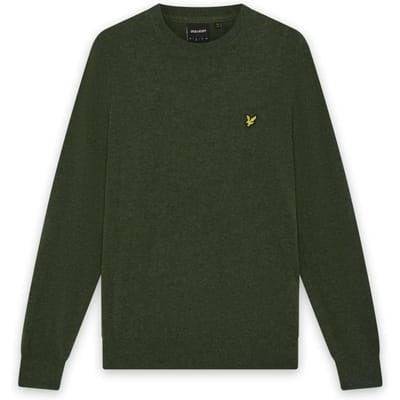 Lyle & Scott Lamswol Blend Ronde Hals Trui - Groen