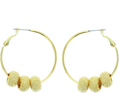 Behave - Dames oorringen goudkleur met grove kralen trendy statement