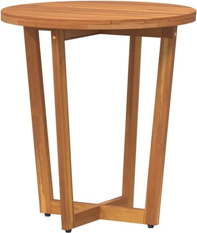 Tuin Bijzettafel - Ronde Tafel - Buiten Genieten - Massief Acaciahout - 55 x 60 cm - Natuurlijk Hout