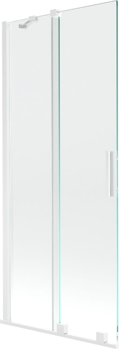 Mexen Velar badwand 2-delige schuifdeur 80 x 150 , transparant, wit - 896-080-000-01-20