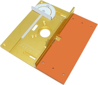 Freestafel Inzetplaat - Router Tafel - Houtbewerking Precisie - Universeel Aluminium Paneel - 245x240mm - Goud
