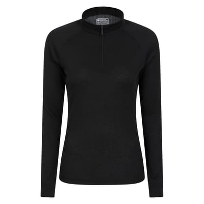 Mountain Warehouse Dames/Dames Talus Zip Neck Thermo met lange mouwen (Zwart)