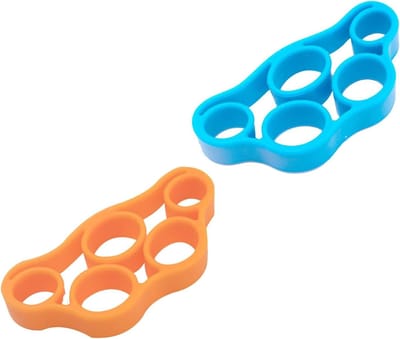 MTTProducts - Grip Strength Trainer - Vinger Oefening - Versterk je Handen - Oranje & Blauw - Vermindert Vermoeidheid - Geschikt voor Fitness - 2 Stuks