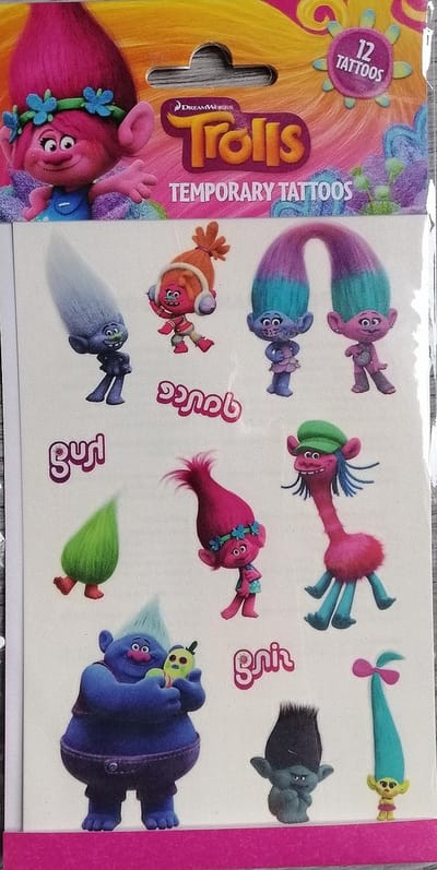 Funny Products, Trolls tattoos, 12 stuks