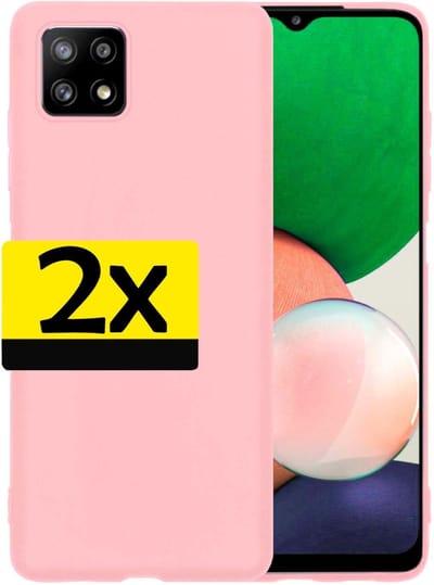 Hoesje - 2 Stuks - Geschikt voor Samsung Galaxy M22 - Sterk & Shockproof - Case Siliconen - Back Cover - Telefoon Hoes - Telefoonhoesjes - Roze